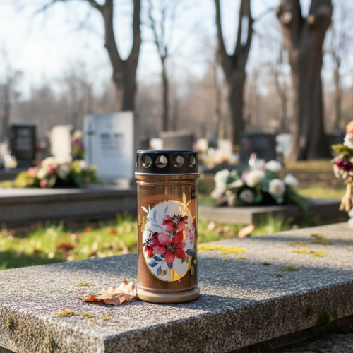 Artikel Gravljus bruna gravljus blommor Ø7,5cm H16,5cm 6 st