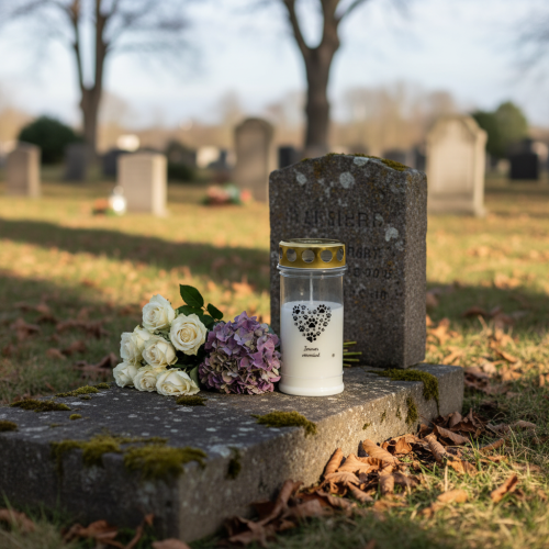 Artikel Gravljushundshjärta av tassar vitguld Ø7cm H16,5cm