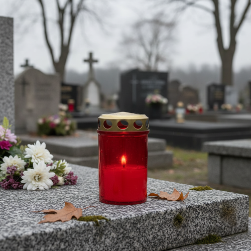 Artikel Gravljus cylindrisk röd Ø6cm H10cm 12 st