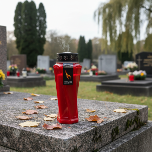 Artikel Gravljus Plast roterad Röd Ø11cm H25cm