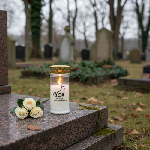 Artikel Gravljus hundgravsljus för djur vit Ø7cm H16,5cm