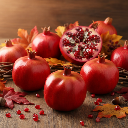 Artikel Granatäpple dekorativ frukt konstgjord röd fönsterdekoration 10,5cm