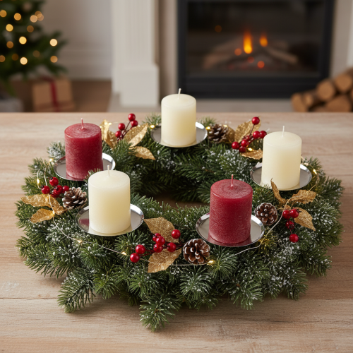 Artikel Ljusstake silver Ø10cm 4 st