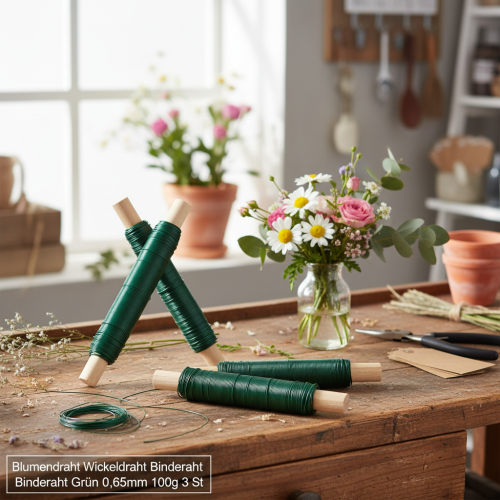 Artikel Blommig trådlindning grön 0,65 mm 100 g 3 st