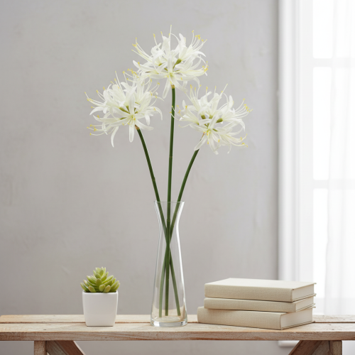 Artikel Nerine Guernsey Lily Konstblomma Vit Gul Ø15cm L65cm