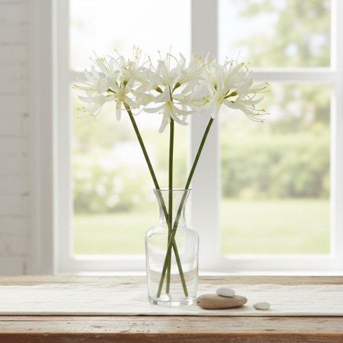 Artikel Nerine Guernsey Lily Konstblomma Vit Gul Ø15cm L65cm