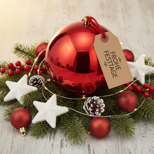 Artikel Stor röd julkula i plast, Ø25 cm