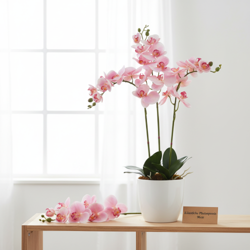 Artikel Orkidé Phalaenopsis konstgjord 9 blommor rosa vit 96cm