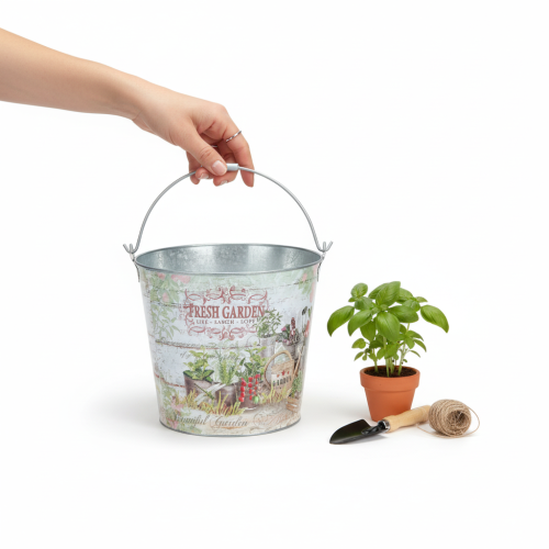 Artikel Metallplanter Fresh Garden Colorful Vintage H18cm