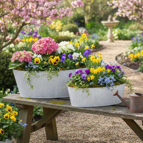 Artikel Oval metallskål i vitt och silver, 32,5 cm/37 cm, set om 2.