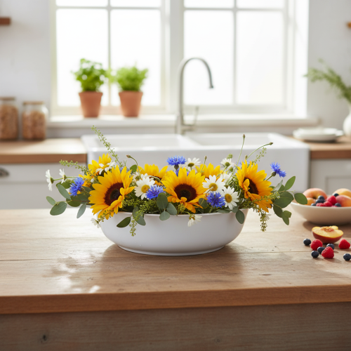 Artikel Metallskål, vit, emaljliknande skål, Ø25 cm, H7 cm