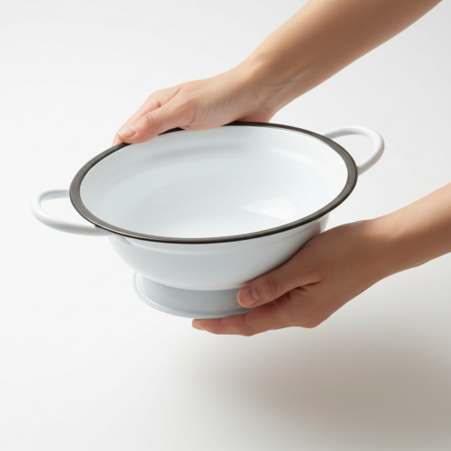 Artikel Dekorativ skål i metall, vit och svart, Ø16,5 cm, H6,5 cm, 4 stycken