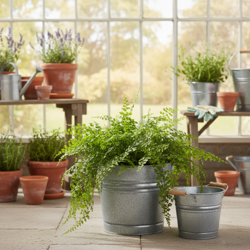 Artikel Vintage dekorativ metallhink/kruka, Ø22cm, H20cm