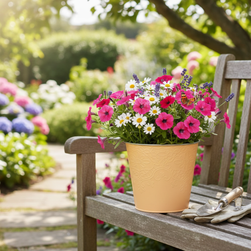 Artikel Metallkruka, pastell orange, Ø13,5 cm H12,5 cm