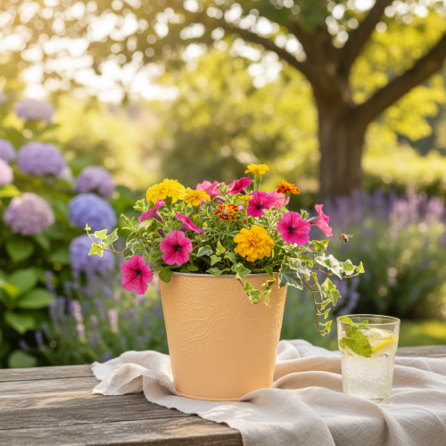 Artikel Metallkruka, pastell orange, Ø13,5 cm H12,5 cm