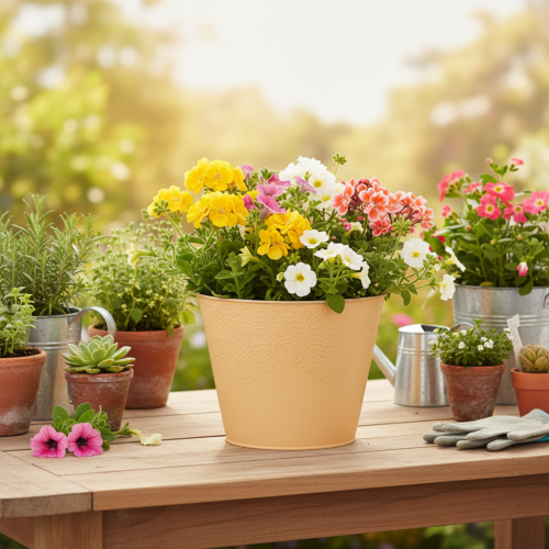 Artikel Metallkruka, pastell orange, Ø20cm H16cm