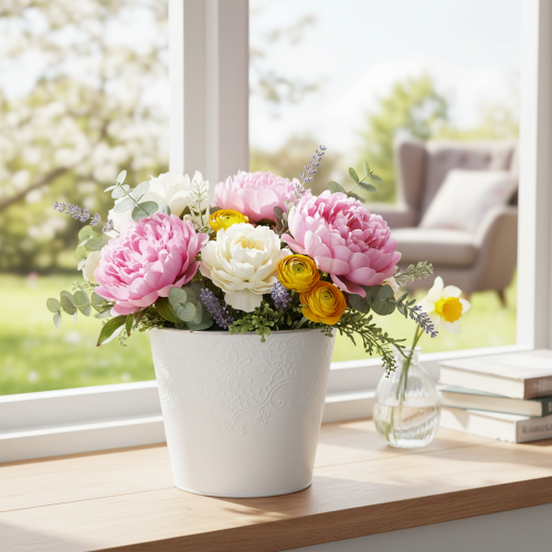 Artikel Metallkruka, pastellvit, Ø16cm H14cm