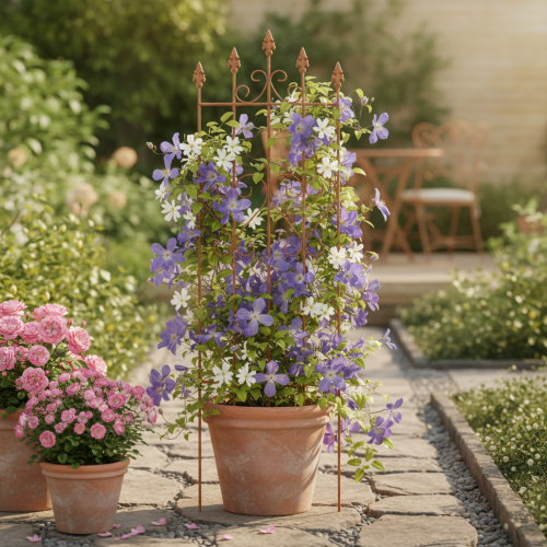 Artikel Spaljé med hjärtmotiv, klätterhjälpmedel i romantisk stil för trädgårdsgångar eller terrasser, 101 cm