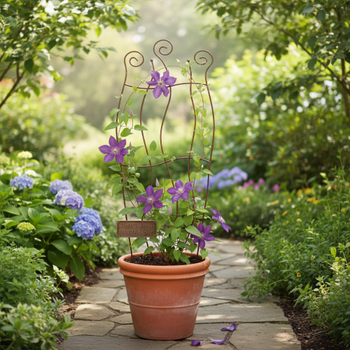 Artikel Trädgårdsspaljé i metall med böjd design för klätterväxter, 110 cm