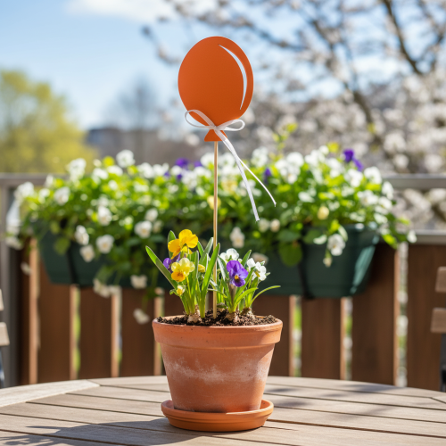 Blomplugg bukett dekoration tårt topper ballong orange 28cm 8 st | Floristik24.se
