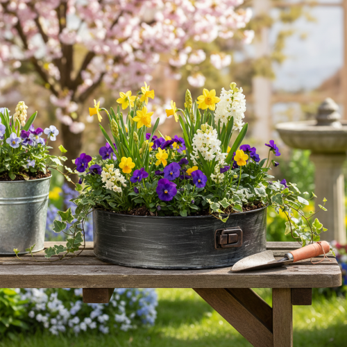 Artikel Kruka, dekorativ bakform, springform för plantering, metalldekoration Ø24cm H7,5cm