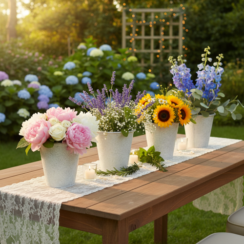 Artikel Prydnadsväxter, metallkruka, vit, Ø18,5 cm, H18 cm