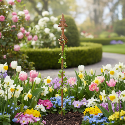 Artikel Trädgårdsspaljé för trädgårdsdekoration med dekorativt element 115 cm