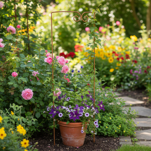 Artikel Spaljé, klätterhjälpmedel, böjt dekorelement för rabatter och växtkrukor, 75 cm