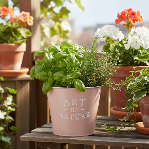 Artikel Zinkkruka Art of Nature, antik ros, Ø17,5 cm H15 cm