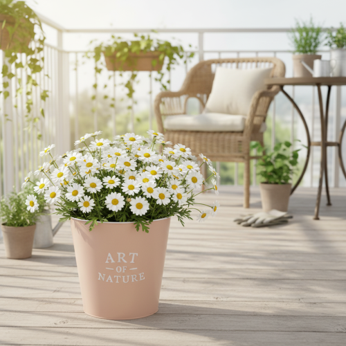 Artikel Blomkruka i zink, metallplanter, antik ros, Ø22cm H21cm