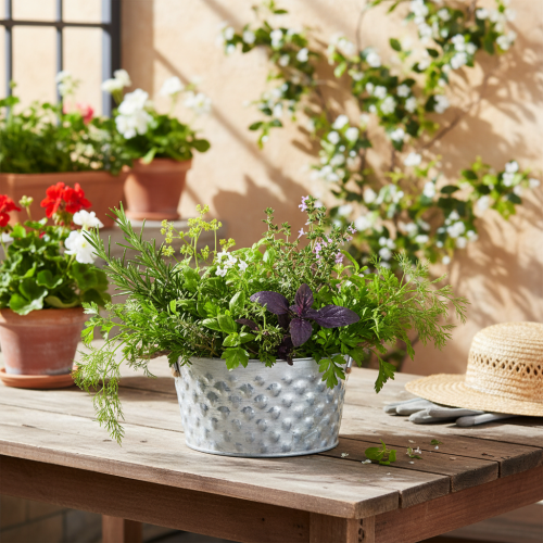 Plåtskål med rephandtag Ø18cm H10cm | Floristik24.se