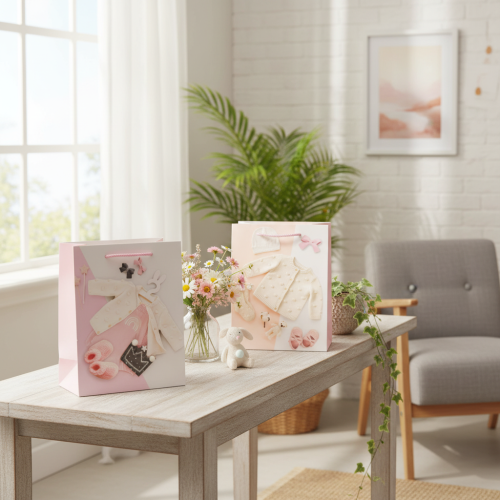 Presentpåsar för flickor, födelsepresentpåsar, 23×18 cm, 2 stycken | Floristik24.se