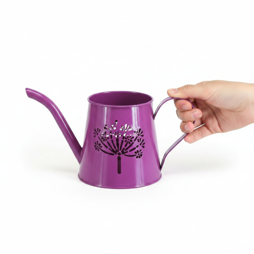 Dekorativ vattenkanna, lila metall, bohemisk design, maskrosdesign, 12 cm hög, 2 delar | Floristik24.se