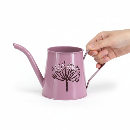 Dekorativ vattenkanna i metall, med rosa maskrosmotiv, 12 cm, 2 stycken | Floristik24.se