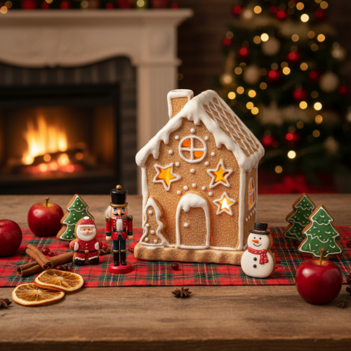 Pepparkakshusljushållare för stående och dekoration, 13 cm | Floristik24.se