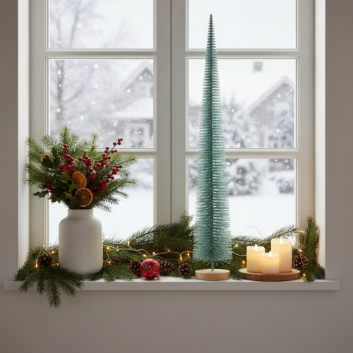 Artikel Konstgjord julgran, dekorativ gran, elegant design med träbas, 80 cm