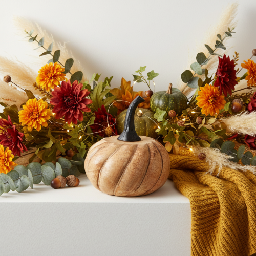 Träpumpa med metallhandtag natursvart Ø12cm H13cm | Floristik24.se