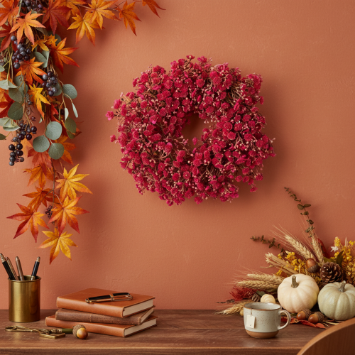 Konstgjord blomsterkrans, dekoration med babyandning, 30 cm | Floristik24.se