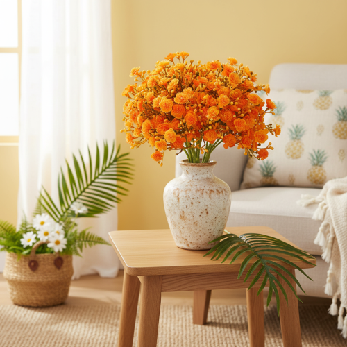 Konstgjord baby's breath orange gren för blomsterarrangemang 30cm 10st | Floristik24.se