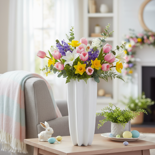 Blomvas räfflad modern dekorativ vas 38cm | Floristik24.se