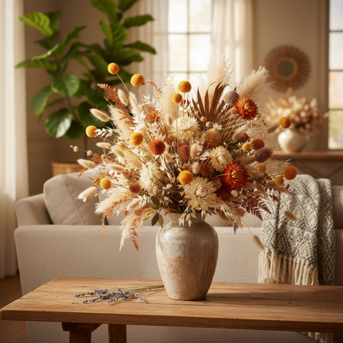 Craspedia torkad blombukett 55 cm 20 st | Floristik24.se