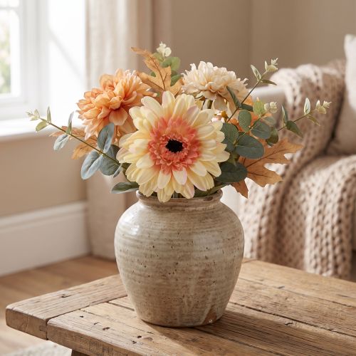 Konstgjord gerbera blomma konstgjord blomma aprikos Ø11cm L50cm | Floristik24.se