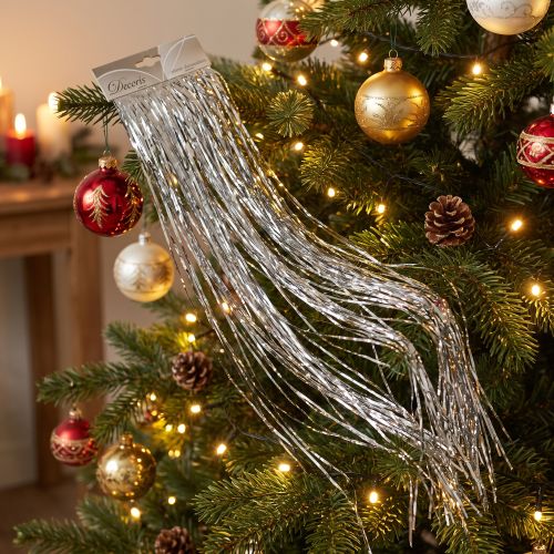 Glitter Silver Julgransdekoration Festdekoration 50×40cm 2st | Floristik24.se
