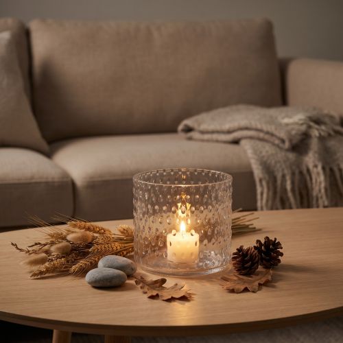 Lyktglas, värmeljushållare glas, ljusglas Ø11,5cm H9,5cm | Floristik24.se