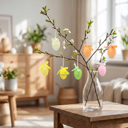 Dekorationshängare påskplastägg för upphängning 4×5,5cm 12 st | Floristik24.se