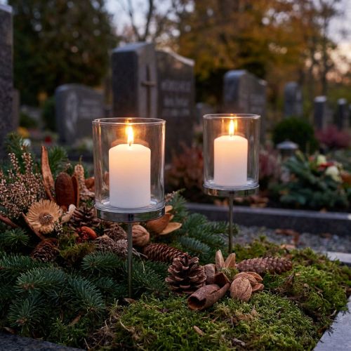 Ljushållare för pluggning av metall/glas Ø6,5cm H19cm 2 st | Floristik24.se