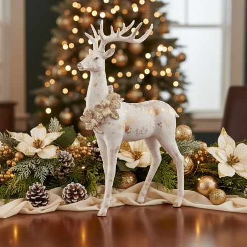 Dekorativ hjortfigur med kottedekoration för vinterdekoration, 49 cm | Floristik24.se