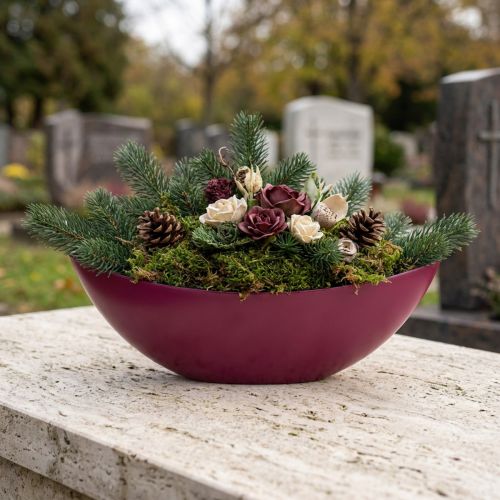 Plantbåt dekorativ skål skål Berry 38,5cm×12,5cm×13cm | Floristik24.se