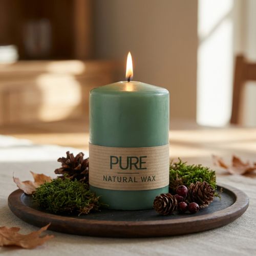 PURE pelarljus grön smaragd Wenzel ljus 90/60mm | Floristik24.se