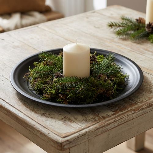 Dekorativ tallrik metallskål dekorativ tallrik antracit Ø26cm 2 st | Floristik24.se
